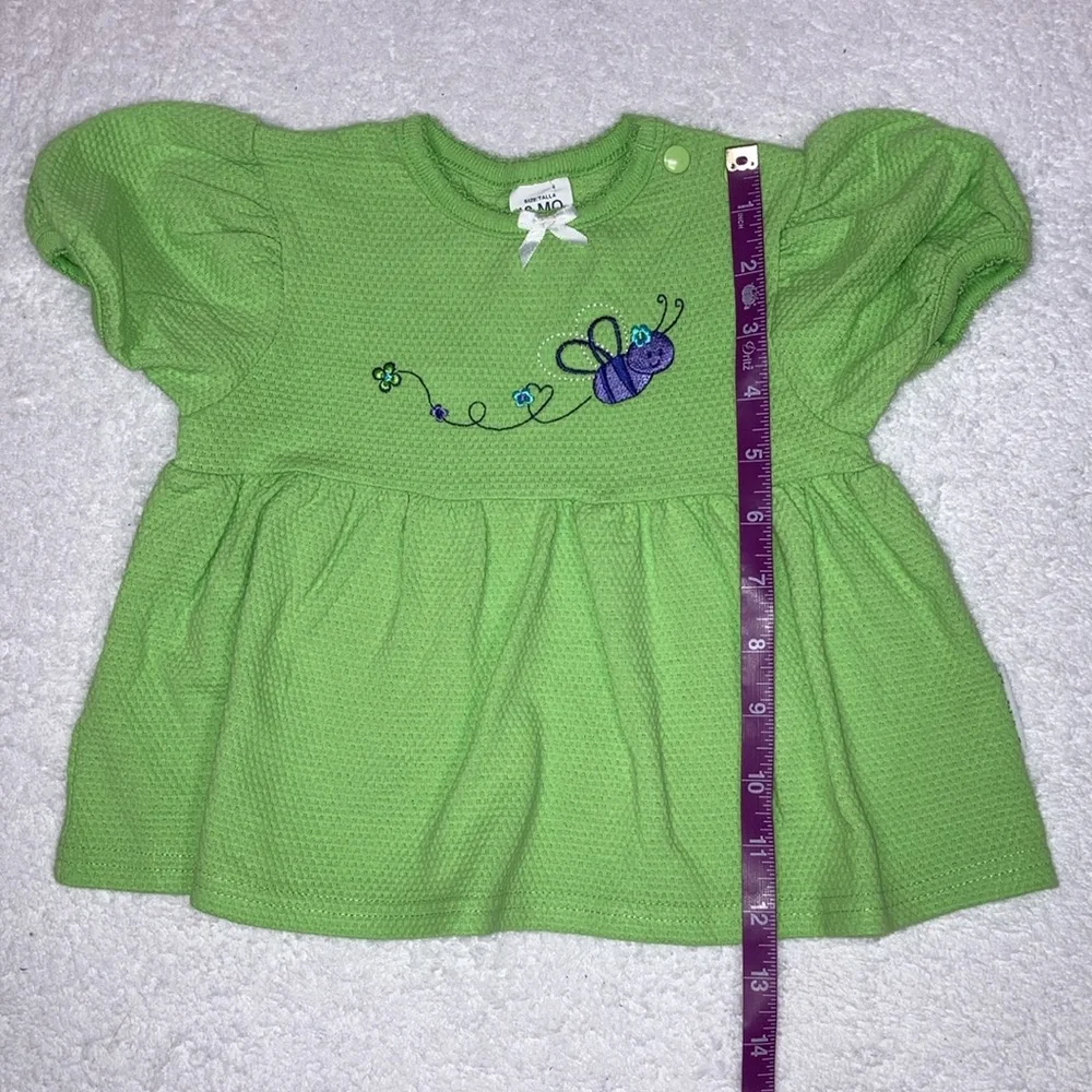 Vintage Healthtex green bumblebee baby doll top 18m
